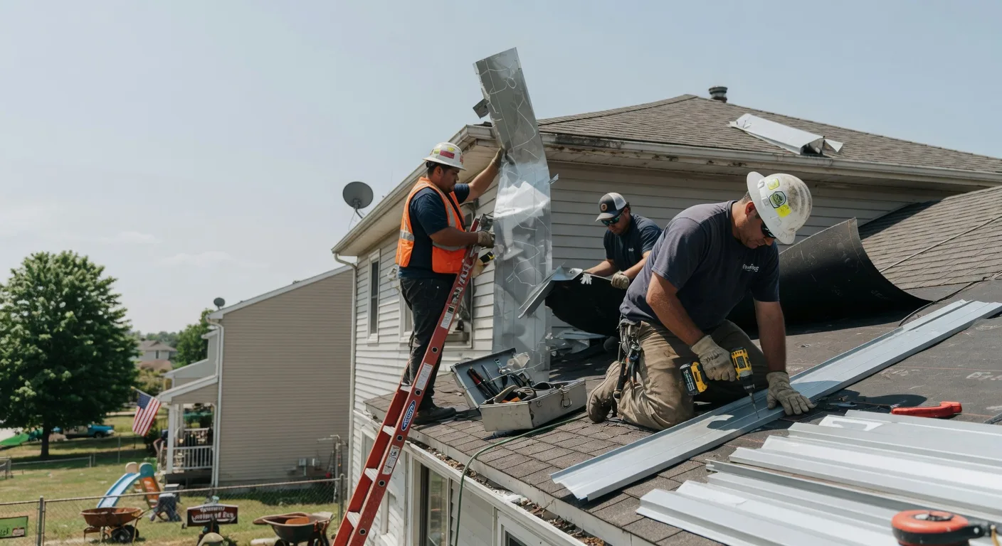 Storm Damage Metal Roof Repair in Kettlersville, OH